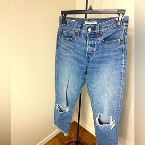 Levi's Women's Blue Distressed Jeans